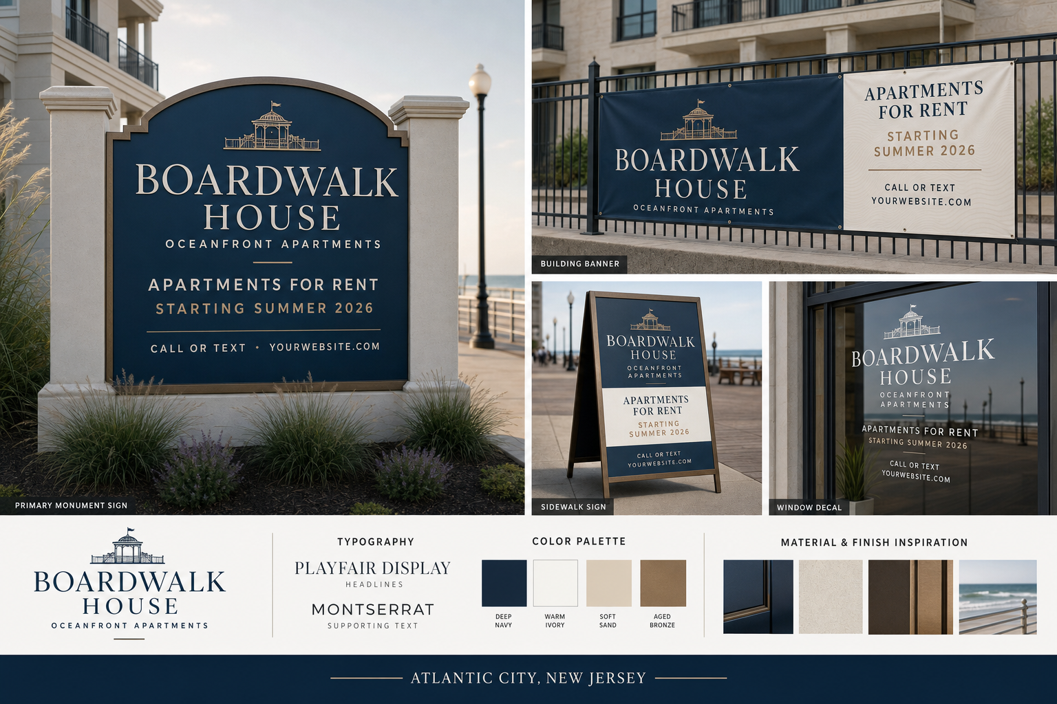 Boardwalk House leasing materials concept