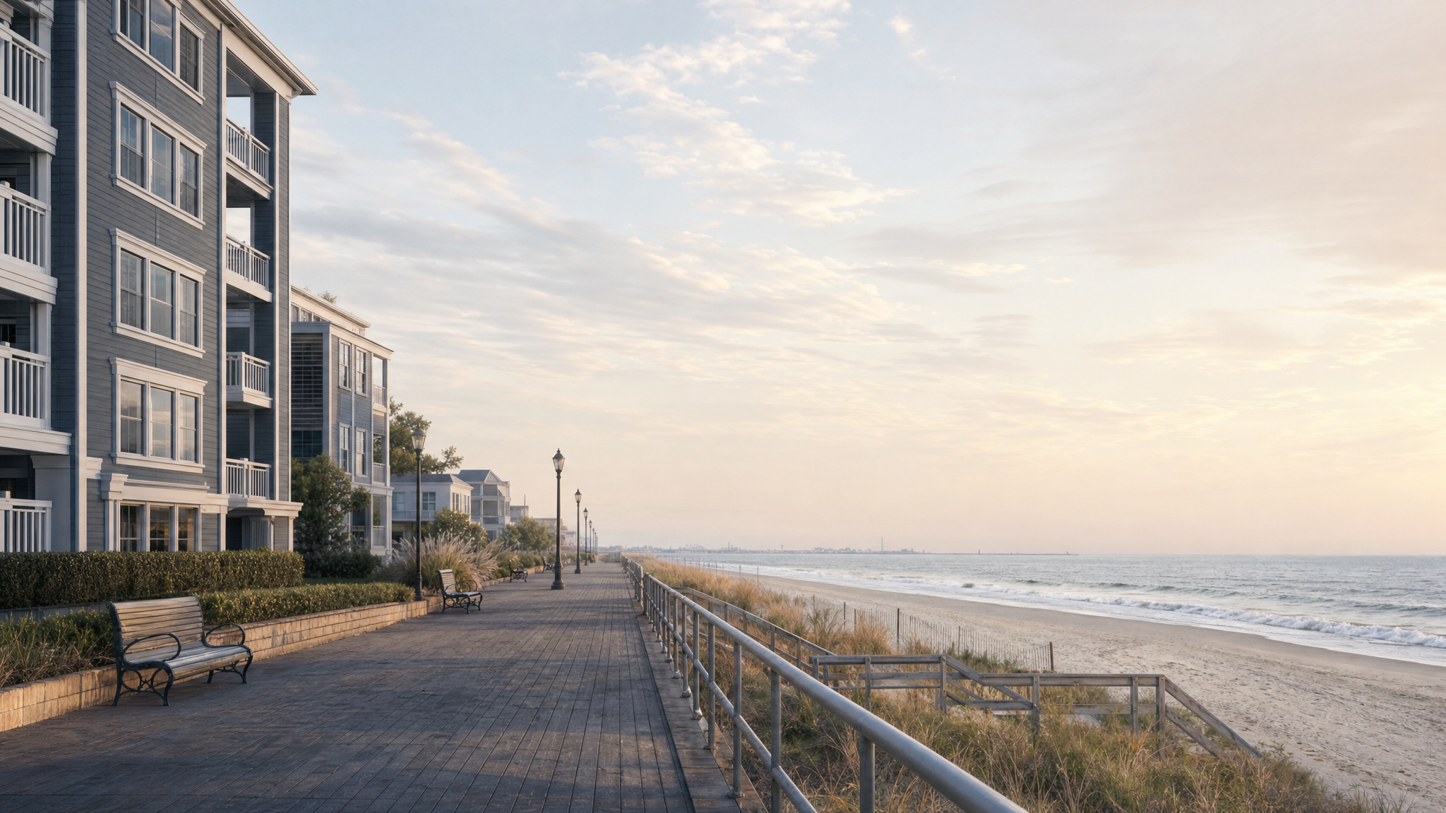 Atlantic City Boardwalk and beach near Boardwalk House